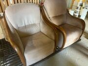 2 fauteuils ossature bois