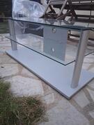 meuble TV tablettes en verre