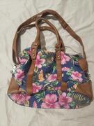 Sac à main et bandoulière en tissu fleuri et simili cuir