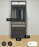 Dressing Ikea PAX brun/noir penderie + 4 tirroirs