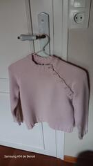 Pull rose laine acrylique fille 13 ans boutons devant