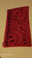 Trousse rectangulaire synthétique rouge avec fermeture éclaire