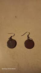 Paire de boucles d'oreilles rondes plates