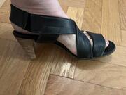 Sandales en cuir noir