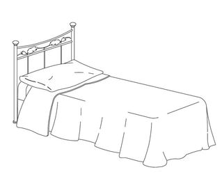 Cadre de lit une place en bois blanc lasuré