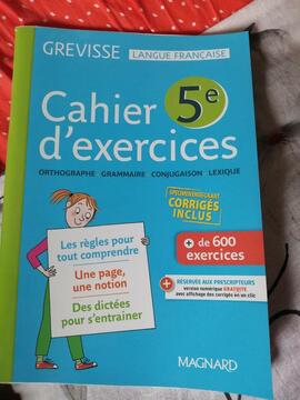 Neuf cahier d'exercices français 5e