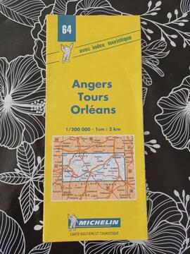 Carte routière Angers Tours Orléans