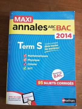 Livre "annales bac terminale s"