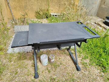 Table à dessin noire métal et bois