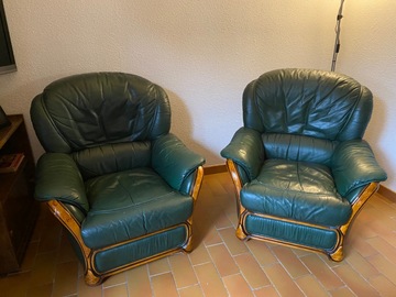 2 fauteuils cuir