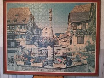 Tableau puzzle Alsace vernis