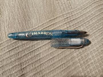 stylo bille avec cartouche d'encre bleu à paillettes