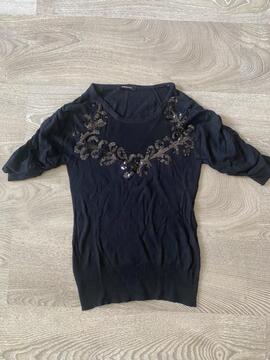 Pull manches courtes noir Morgan taille S