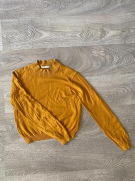 Pull fin jaune moutarde Pull and Bear