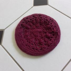 béret crochet couleur prune