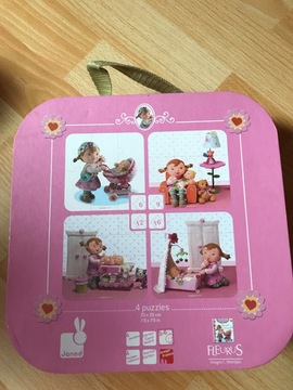4 puzzles de 6 a 16 pieces dans une boîte