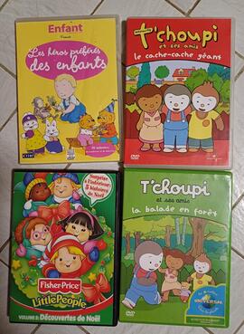 4 dvds pour enfants Tchoupi, Fischer Price et les héros préférés