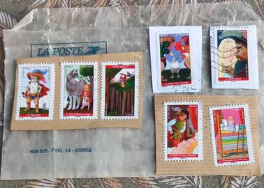 7 timbres oblitérés CONTES MERVEILLEUX
