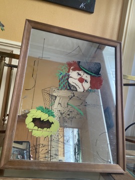 cadre miroir clown triste
