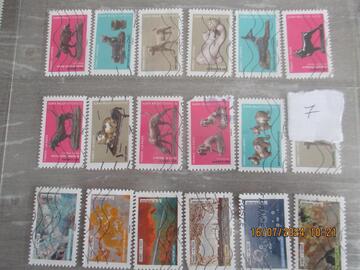 Lot 7 - 18 timbres oblitérés France