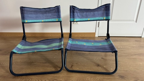 2 chaises de plage pliantes