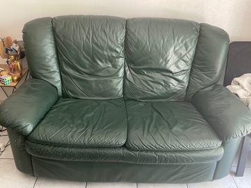 canapé en cuir + 1 fauteuil très confortables