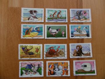 Série 12 timbres Sourires-Vacances 2014