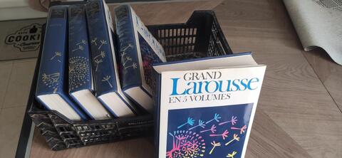 Encyclopédie Larrousse Illustré grand format en 5 volumes état proche du neuf