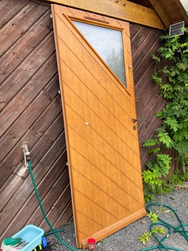 Porte bois vitrée 87x212