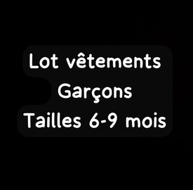 lot vêtements garçons 6-9 mois