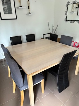 table habillage bois IKEA 150x150cm