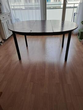 table en bois avec 2 rallonges