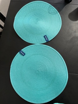 lot de 2 set de table rond turquoise