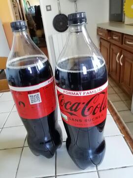 Deux bouteilles Coca-Cola sans sucre