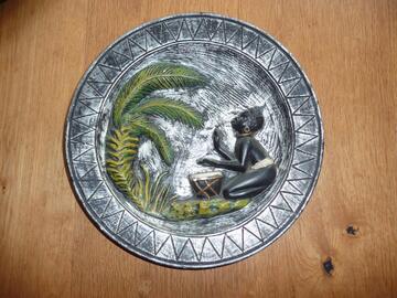 Assiette murale - Motif africain