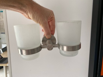 porte-gobelets en verre de sdb