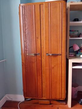 armoire penderie enfant bois ancienne