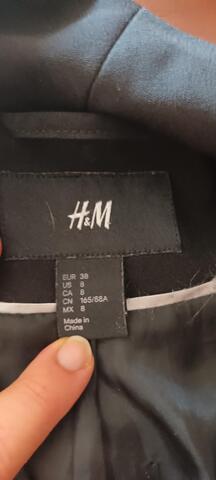 veste h&m taille 38 noire