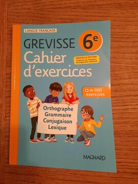 manuel scolaire cahier d'exercices Grevisse 6ème nouvelle édition 2020