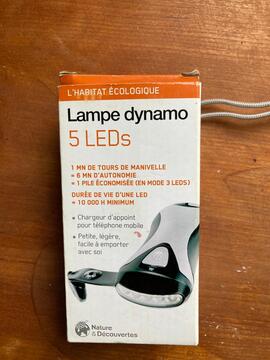 Lampe /chargeur USB dynamo - à reparer