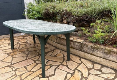 table de jardin ovale 185/95 cm