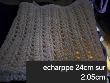 echarppe fait au crochet adulte 205cmsur 24cm