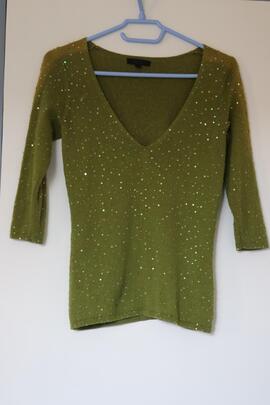 pull vert avec perles et strass – taille 1