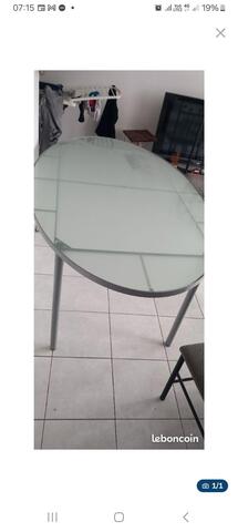 table en verre