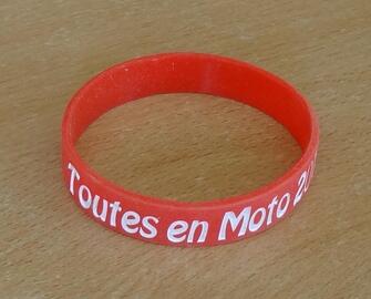 Bracelet en silicone Femme / Fille (thème moto) rouge