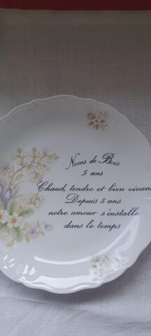 assiette noce de bois