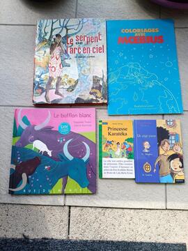 lot de 4 livres enfant + 1 livre de coloriage