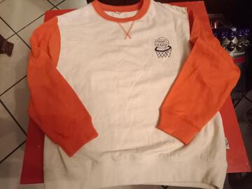 Sweat beige/orange quasi neuf taille 16 ans