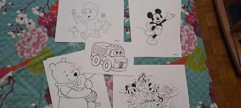 Lot de pages à colorier Disney Mickey Winnie etc