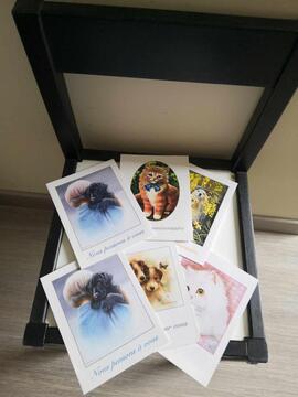 6 cartes animaux + enveloppes